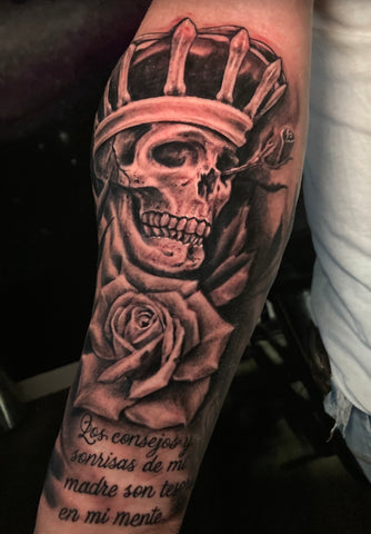 Skull and rose