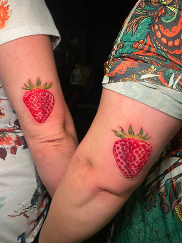 Matching strawberries.